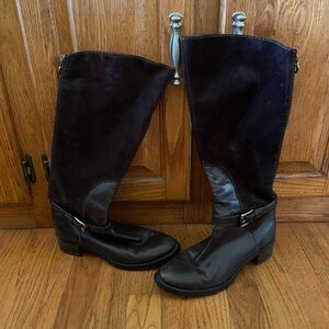 Dark Brown Knee-High Leather Boots